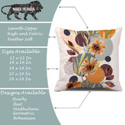 Multi-Color Tulip Printed Canvas Cotton Cushion Covers, Set of 5